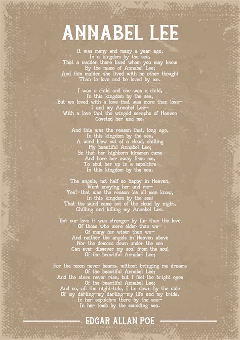 Edgar Allan Poe Annabel Lee Poem