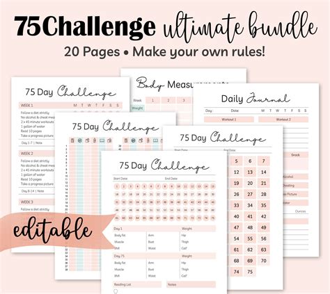 Editable 75 Day Tough Challenge Hard Rules Pdf Printable Etsy Australia