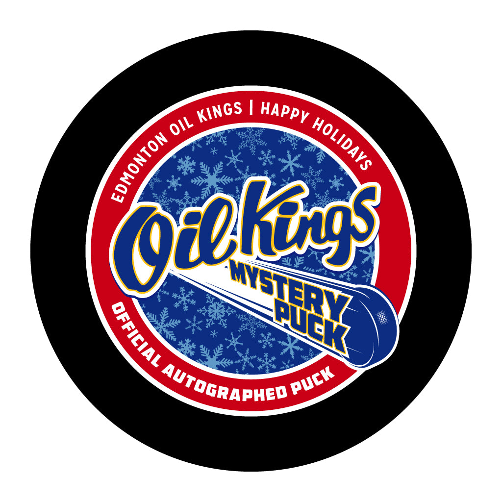 Edmonton Oil Kings Rare Blue Whl Hockey Puck Vegum Mfg Made In