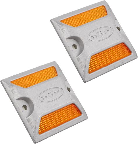 Eease 2Pcs Aluminum Road Markers Reflective Driveway Markers Roadside