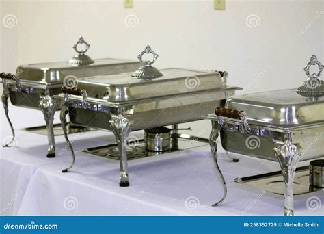 Elegant Chafing Dishes With Lids Stock Image Cartoondealer Com 258352729