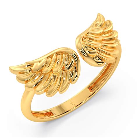 Elegant Lavish Wings Gold Ring For Her Priced Under 15K Candere By