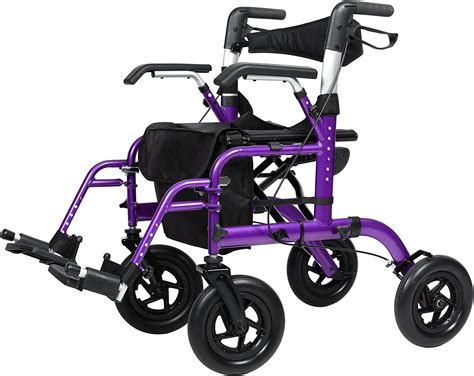 Elenker Rollator Walker Transport Chair Folding Wheelchair Rolling