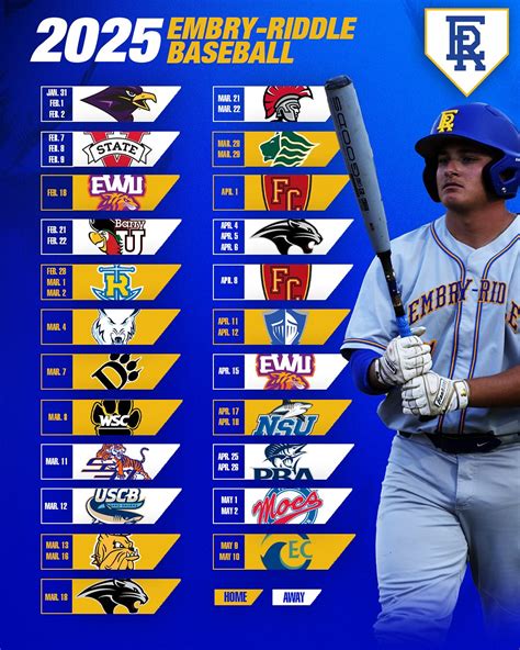 Embry Riddle Baseball Mark Your Calendars Folks The 2025 Schedule