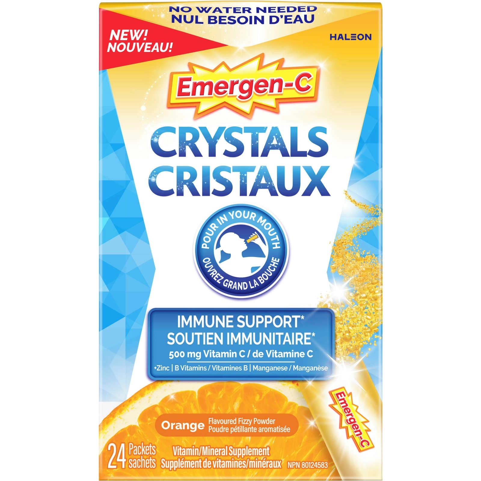 Emergen C Crystals Orange Flavour Immune Support Energy Boost No