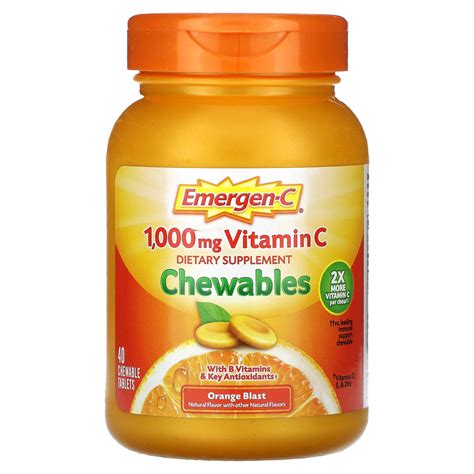 Emergen C Vitamin C Chewables Orange Blast 1 000 Mg 40 Chewable