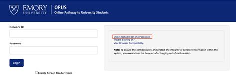 Emory Opus Login Access