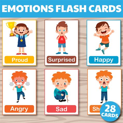 Emotions Flashcards For Kids Free Printable Kids Art Craft