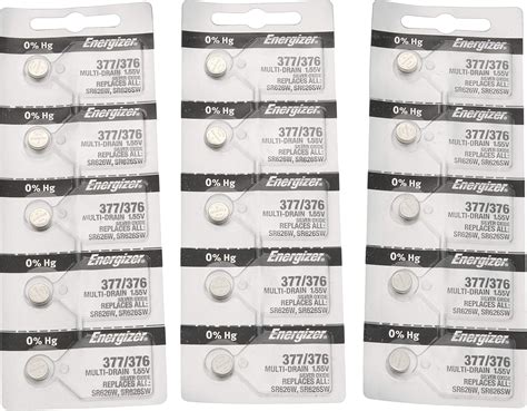 Energizer 377 1 55 Vcc Silver Oxide Battery Value Pack Of 25 Health Household Amazon Com