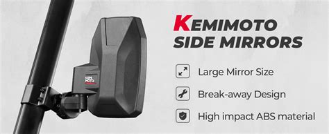 Enhance Safety And Style With Kemimoto Amp 39 S Utv Side Mirrors