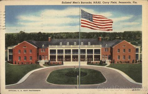 Enlisted Mens Barracks Naas Corry Field Pensacola Florida Linen Postcard United States Florida Pensacola Postcard Hippostcard