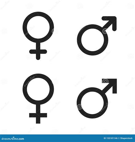 Esbozar El S Mbolo Masculino Y Femenino Ilustraci N Vectorial 11186836