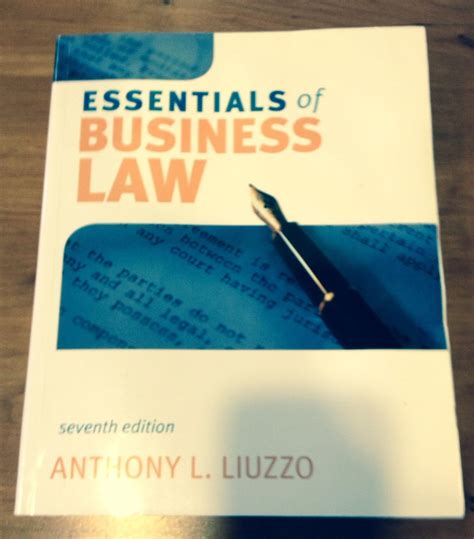Essentials Of Business Law Liuzzo Anthony 9780073377056 Abebooks