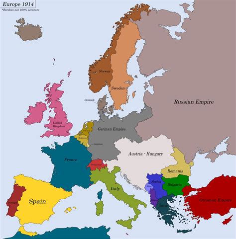 Europe Before WWI Map