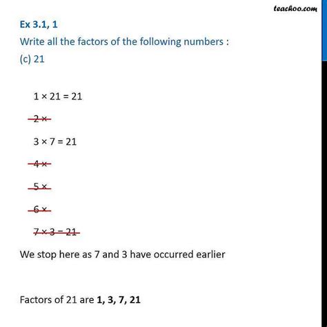 Ex 3 1 1 Write All The Factors Of The Following Numbers