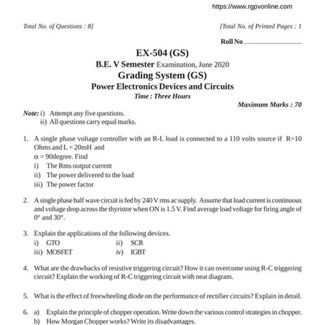 Ex 504 Power Electronics Power System Notes Teachmint