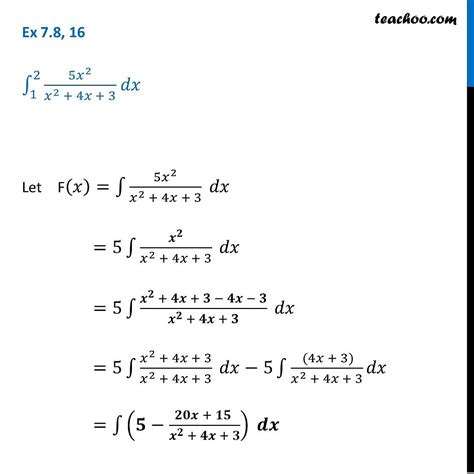 Ex 7 8 16 Direct Integrate 5X2 X2 4X 3 Dx From 1 To 2 Ex 7 8 16 Direct Integrate 5X2 X2 4X 3 Dx From 1 To 2