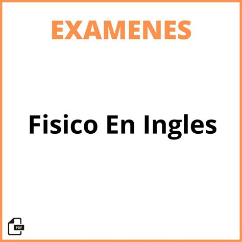 Examen Fisico En Ingles