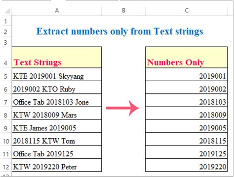 Excel Extract Number From Text String
