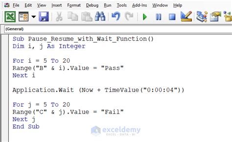 Excel Vba To Pause And Resume Macro 5 Examples