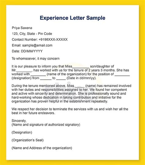 Experience Letter Format And Sample Shine Learning Experience Letter Format And Sample Shine Learning