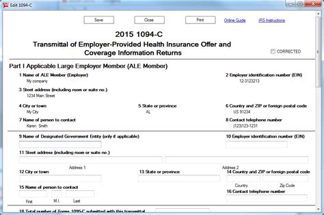 Ez1095 Software How To Print Form 1095 C And 1094 C