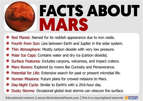 Facts About Mars Planet Pelajaran