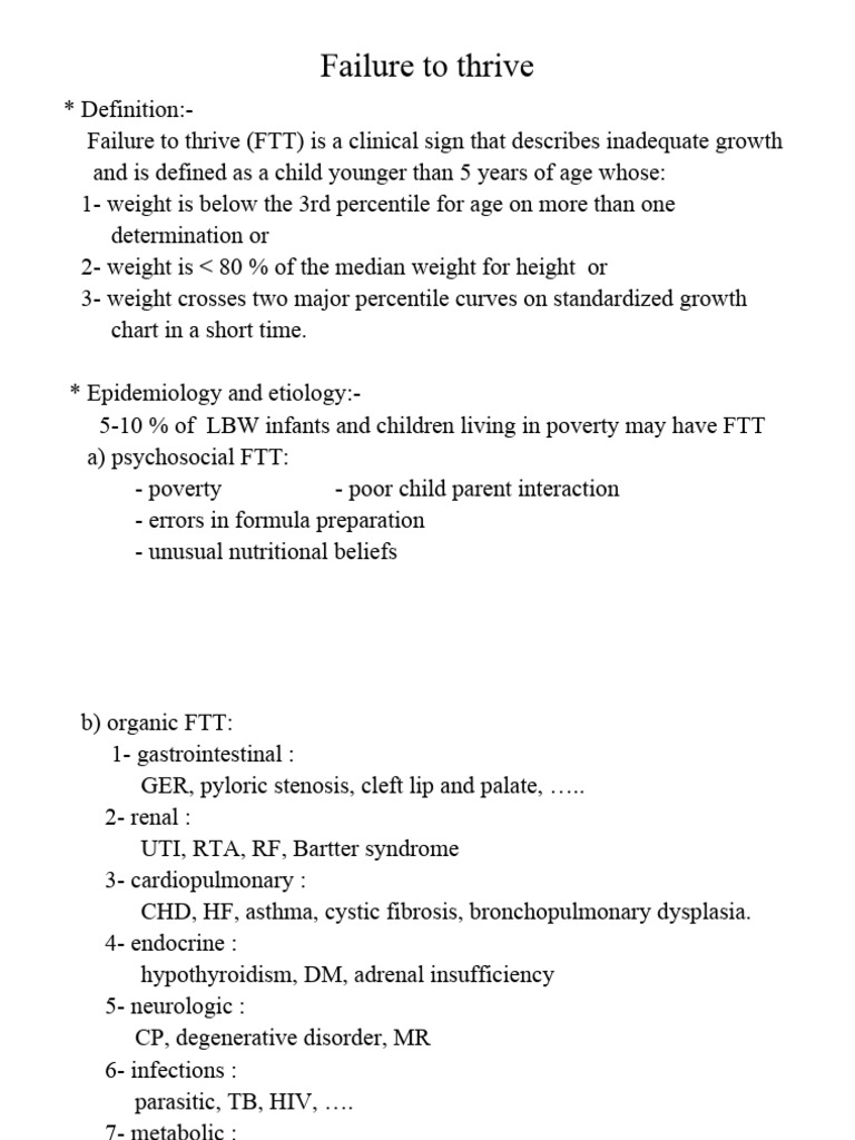 Failure To Thrive In Adults Causes Symptoms And Treatment