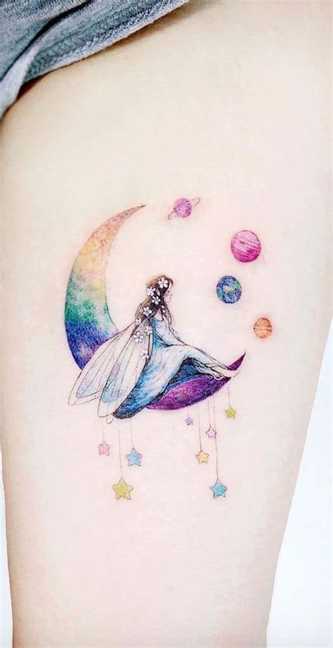 Fairy In Moon Tattoo