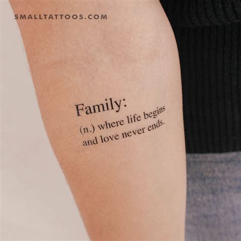 Family Dictionary Description Temporary Tattoo Set Of 3 Family Dictionary Description Temporary Tattoo Set Of 3