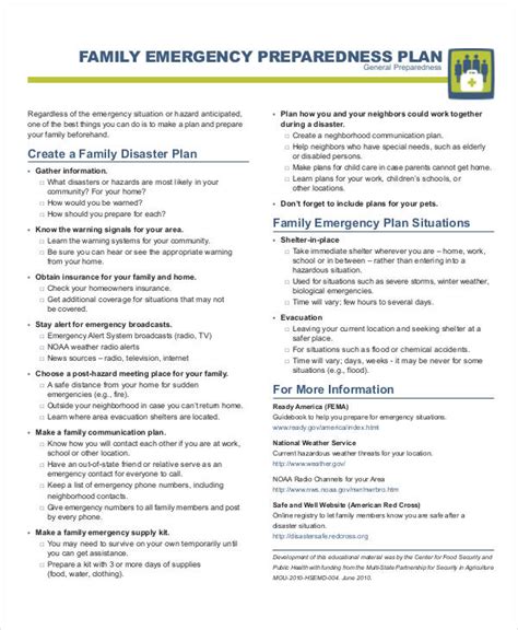 Family Emergency Examples