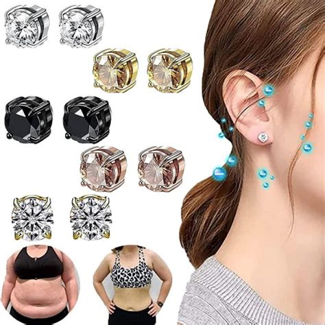 Fashion Magnetic Acupuncture Earrings Weight Loss Ear Non Piercing Bio