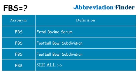 Fbs Medical Abbreviation
