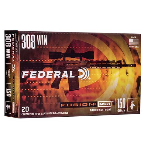 Federal Fusion Msr 308 Winchester Ammo 150 Grain Sp Ammo Deals