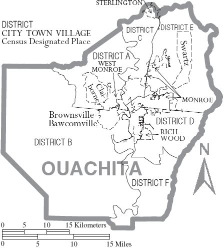 File Map Of Ouachita Parish Louisiana With Municipal And District Labels Png Wikimedia Commons