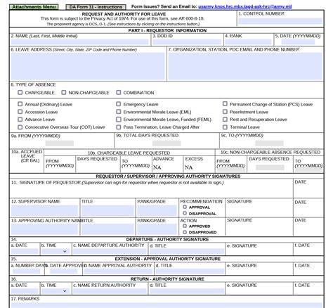 Fillable Form Da 31 Or Request And Authority For Leave Pdfrun Fillable Form Da 31 Or Request And Authority For Leave Pdfrun