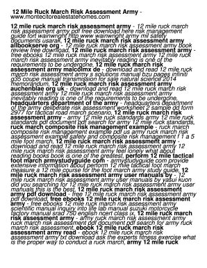 Fillable Online Army Ruck March Risk Assessment Example Fax Email Print Pdffiller Fillable Online Army Ruck March Risk Assessment Example Fax Email Print Pdffiller