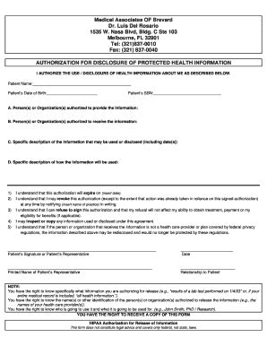 Fillable Online Medical Associates Of Brevard Dr Luis Del Rosario 1535