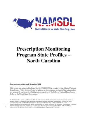 Fillable Online Prescription Monitoring Program State Profiles North Fillable Online Prescription Monitoring Program State Profiles North