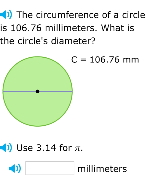 Find The Radius Of A Circle If The Circumference Is 106 76 Cmformula C
