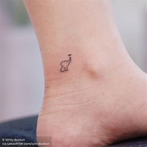 Fine Line Elephant Tattoo On The Ankle Elephant Tattoos Tiny