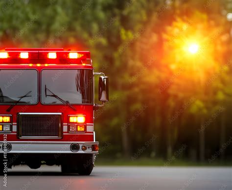 Fire Alarm Safety Response Concept Emergency Fire Truck Responding