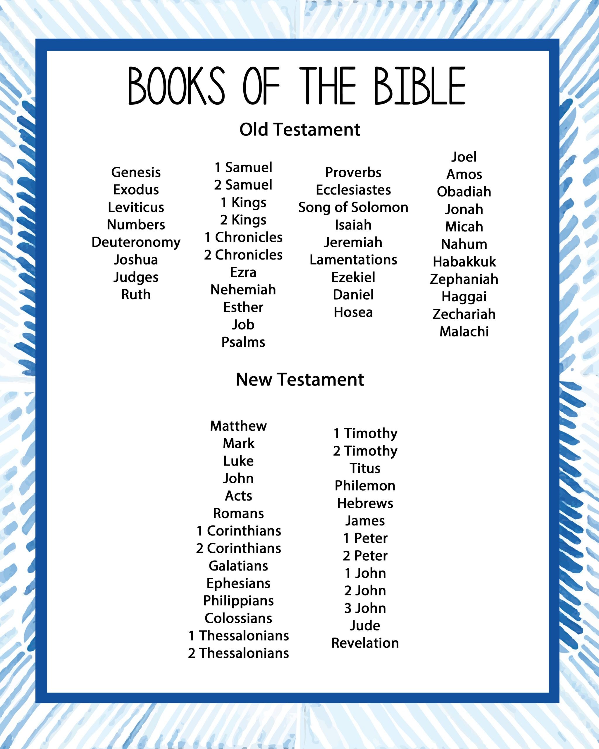 5 Bible Books