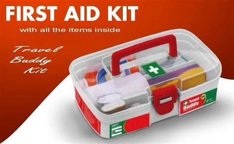 First Aid Kit Travel Buddy With All The Medicines Inside Plastic Box First Aid Kit Travel Buddy With All The Medicines Inside Plastic Box