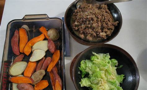 Fit After 40 Ground Beef Broiled Yams Amp Siu Choy Dinner