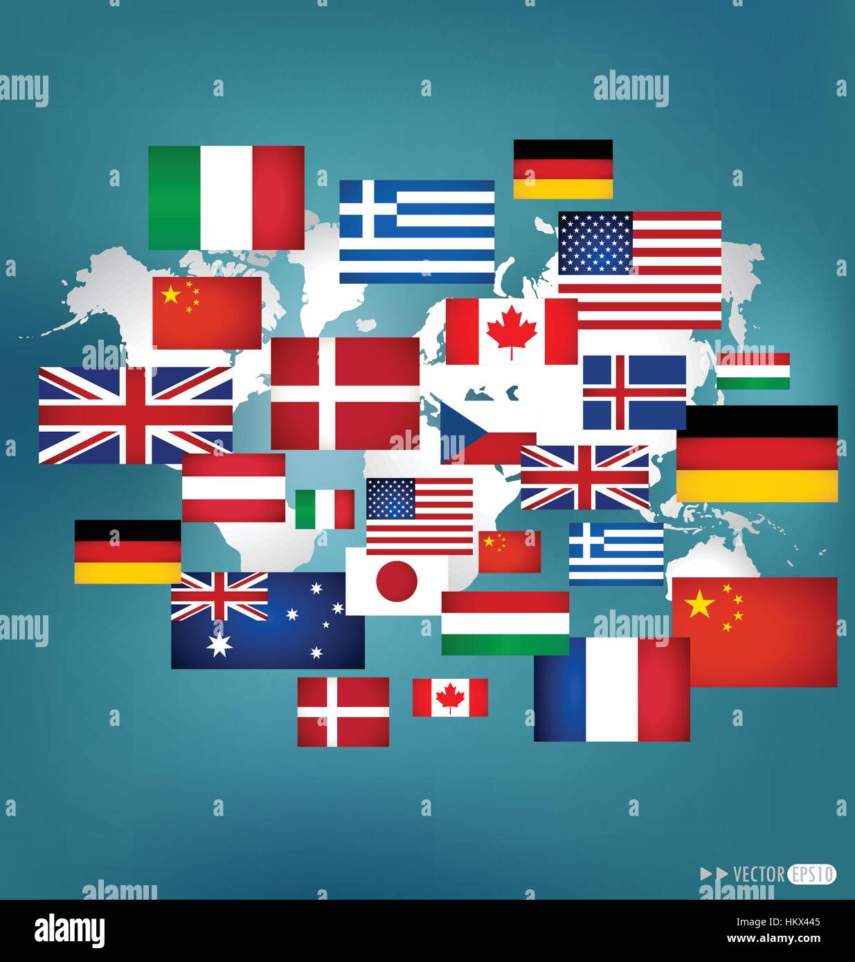 Flags Of The World Tree Stock Vector Image Art Alamy