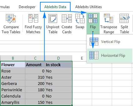Flip Columns Rows And Tables In Excel Flip Columns Rows And Tables In Excel