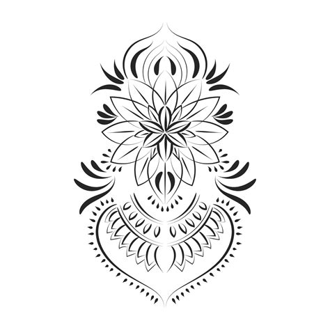 Floral Tattoo Design For Print 10217440 Vector Art At Vecteezy