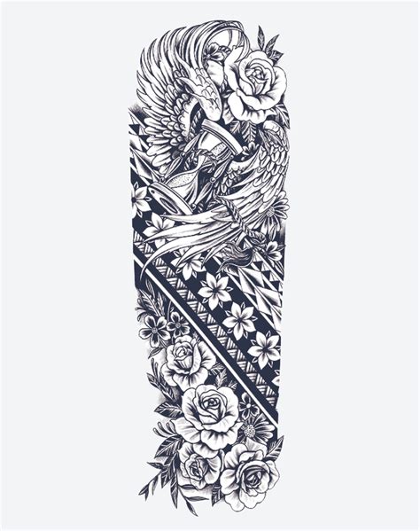 Floral Tribal Sleeve Temporary Tattoo Lasts 1 2 Weeks Ezink Floral Tribal Sleeve Temporary Tattoo Lasts 1 2 Weeks Ezink