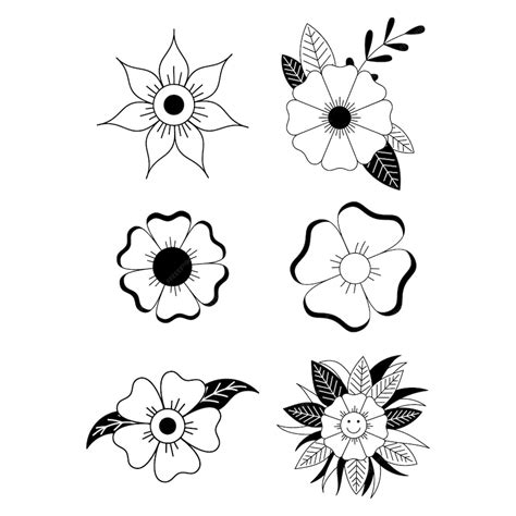 Flower Tattoo In Y2k 1990S 2000S Style Emo Goth Element Design Old